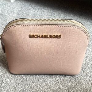 Michael Kors Blush Cosmetic Bag with Gold Accents